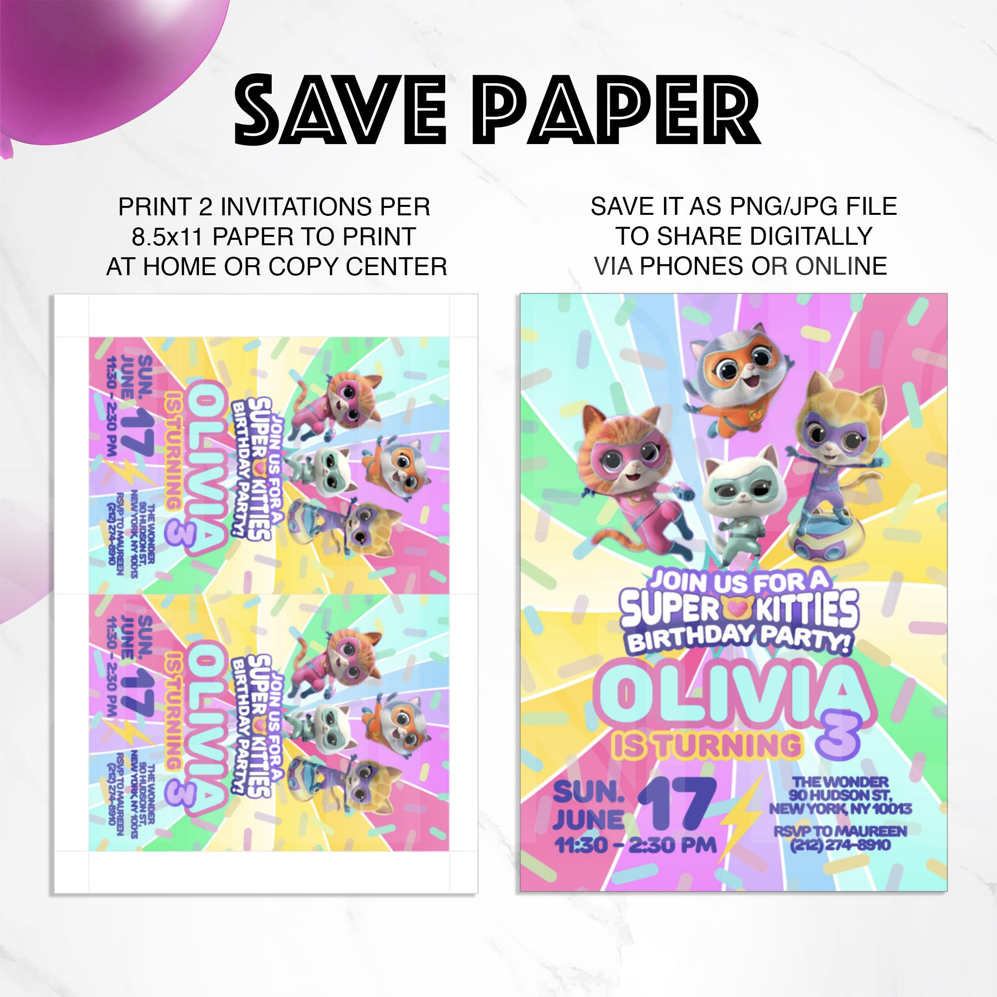 Super Kitty Birthday Invitations Template Bundle, Thank You Tags - Free Printable Littlest Pet Shop Birthday Party Invitations