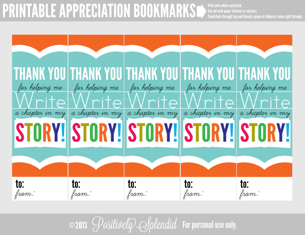 Teacher Appreciation Bookmarks (Free Printables!) - Positively - Free Printable Educational Bookmarks
