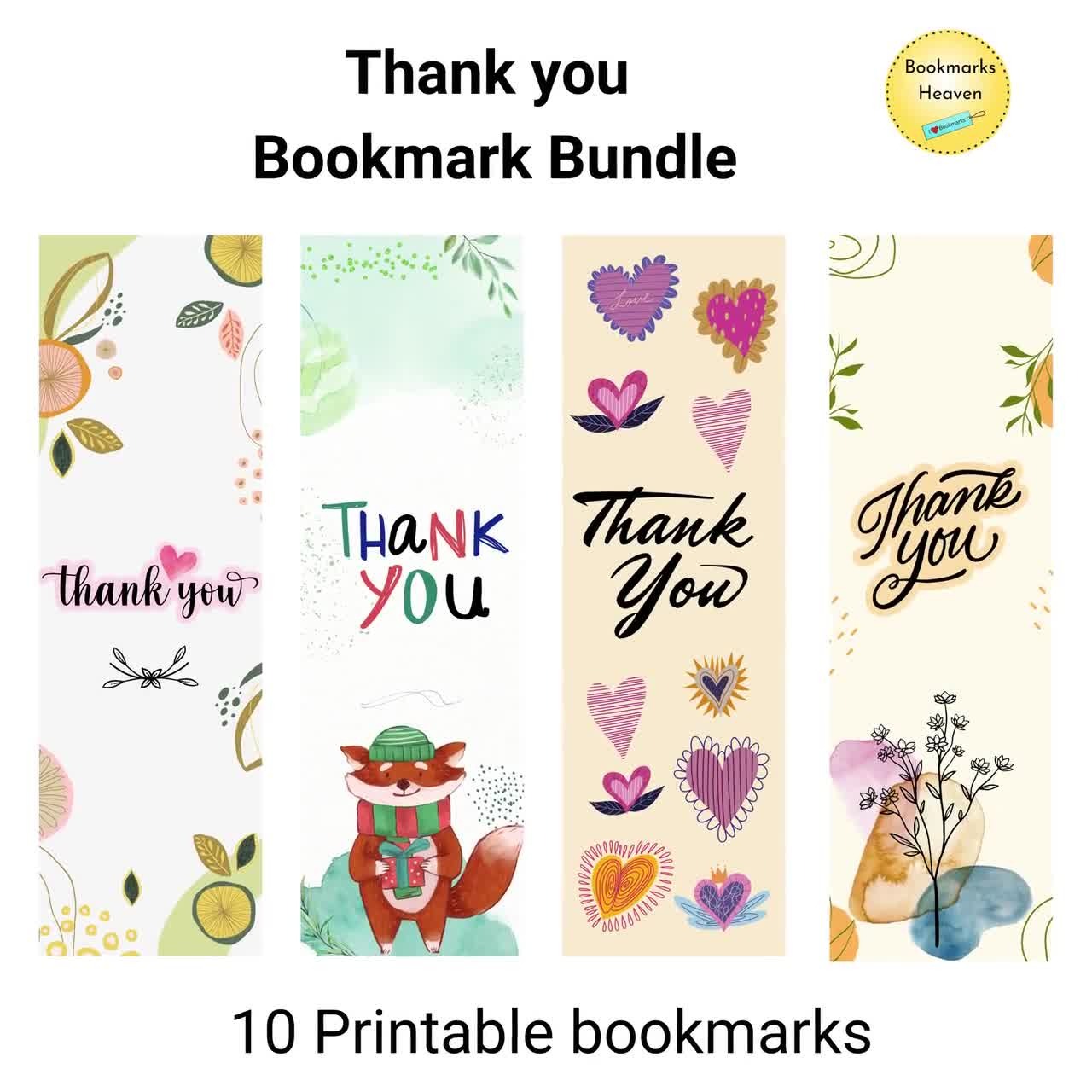 Thank You Printable Bookmarks, Thank You Bookmark Design, Thank - Free Printable Thank You Bookmarks