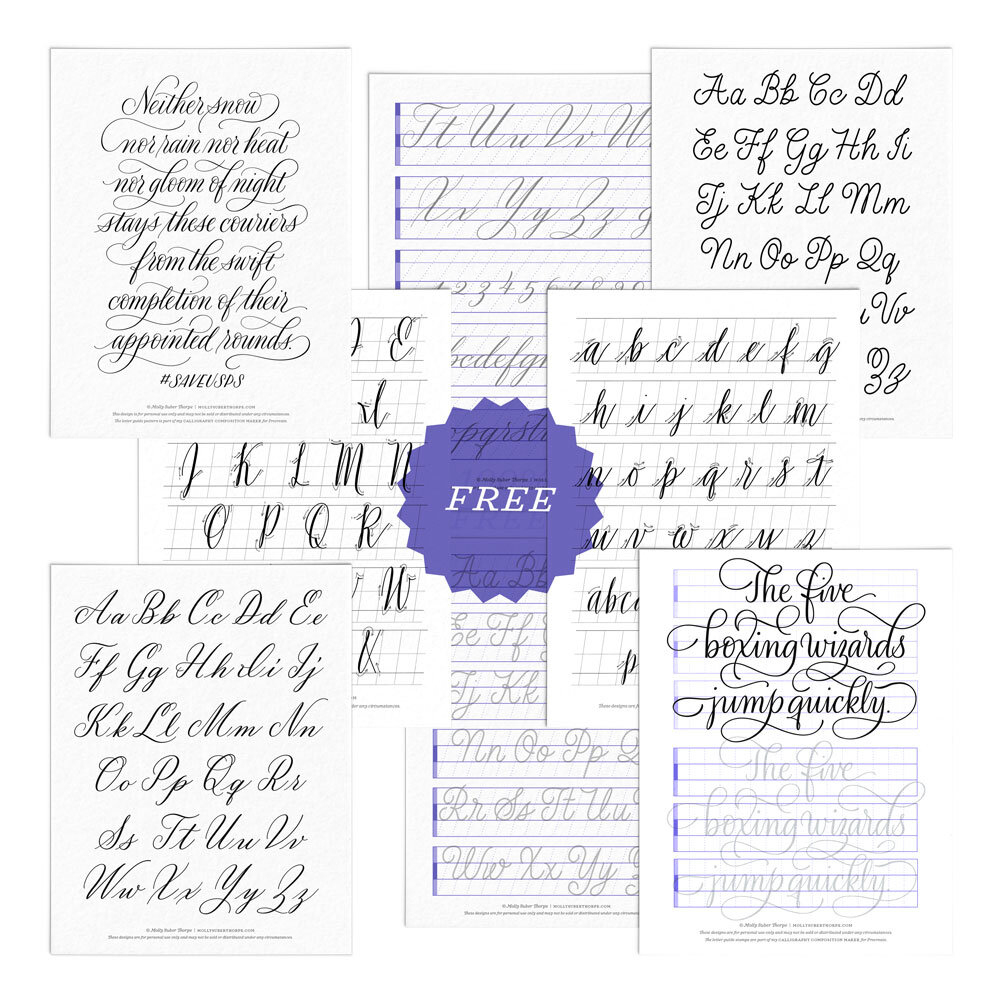The Best Calligraphy Practice Paper | Molly Suber Thorpe - Free Printable Calligraphy Lined Paper
