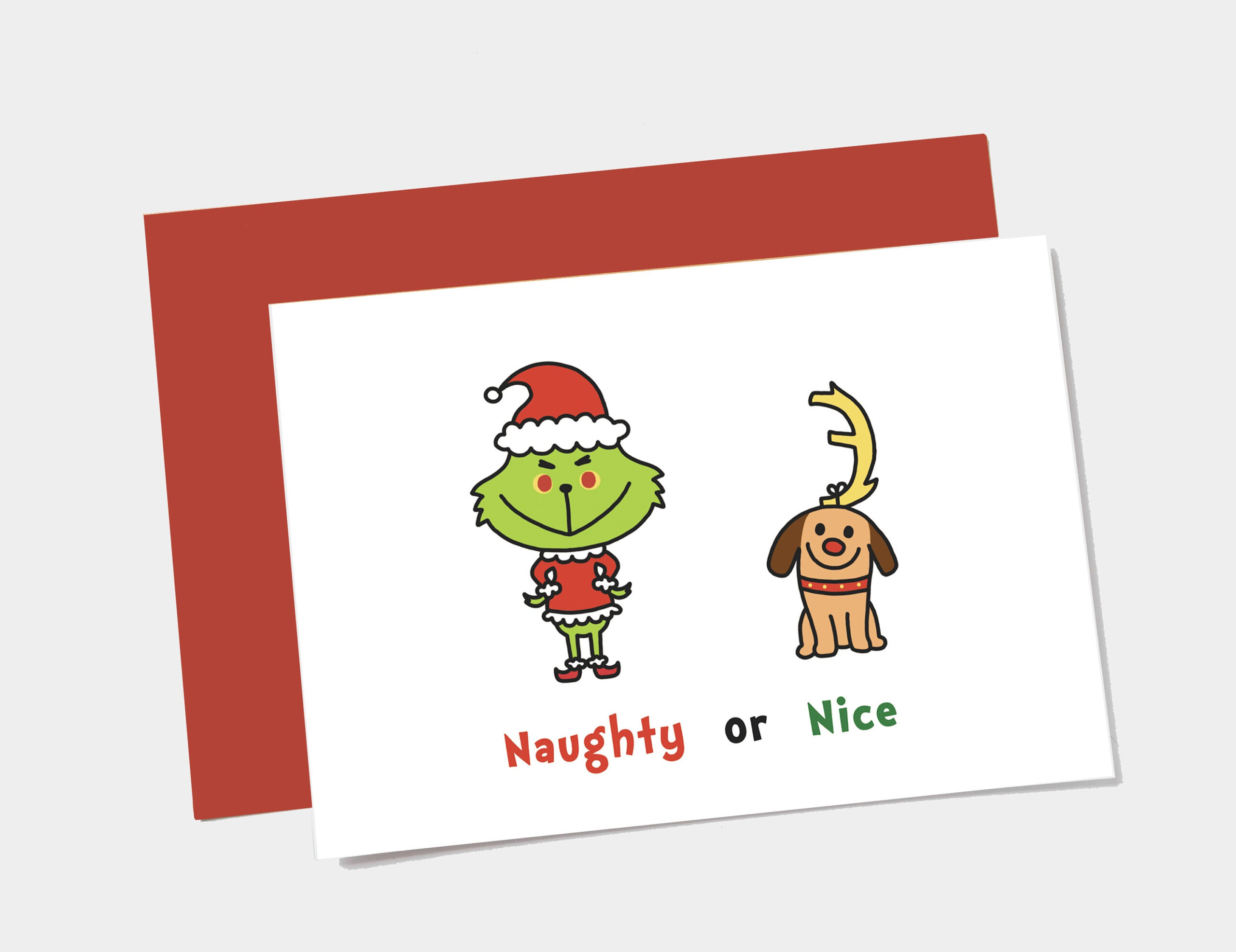 The Grinch Christmas Card Dr. Seuss Printable Card Naughty Or Nice - Grinch Card Printable