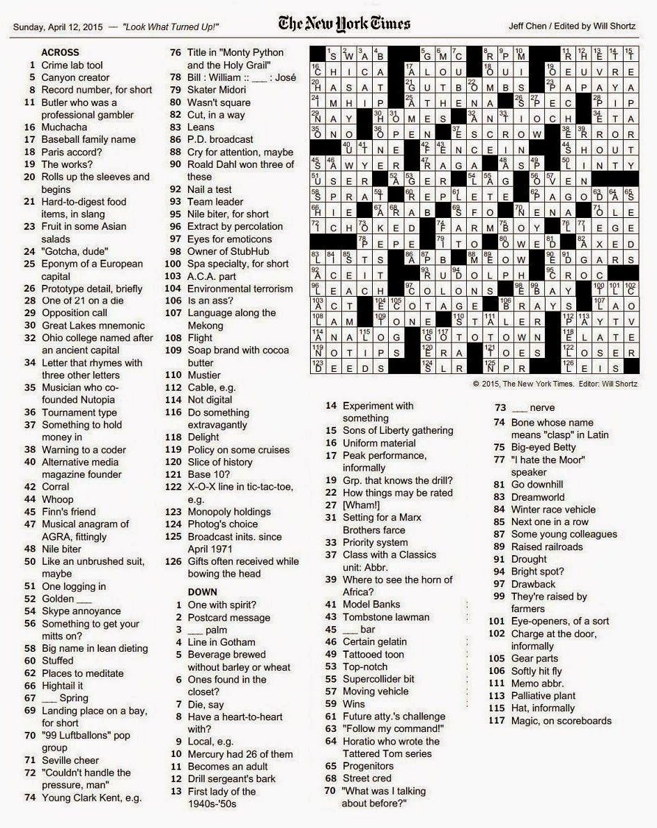 The New York Times Crossword In Gothic | Crossword Puzzles - Free Printable Nyt Crossword Puzzles