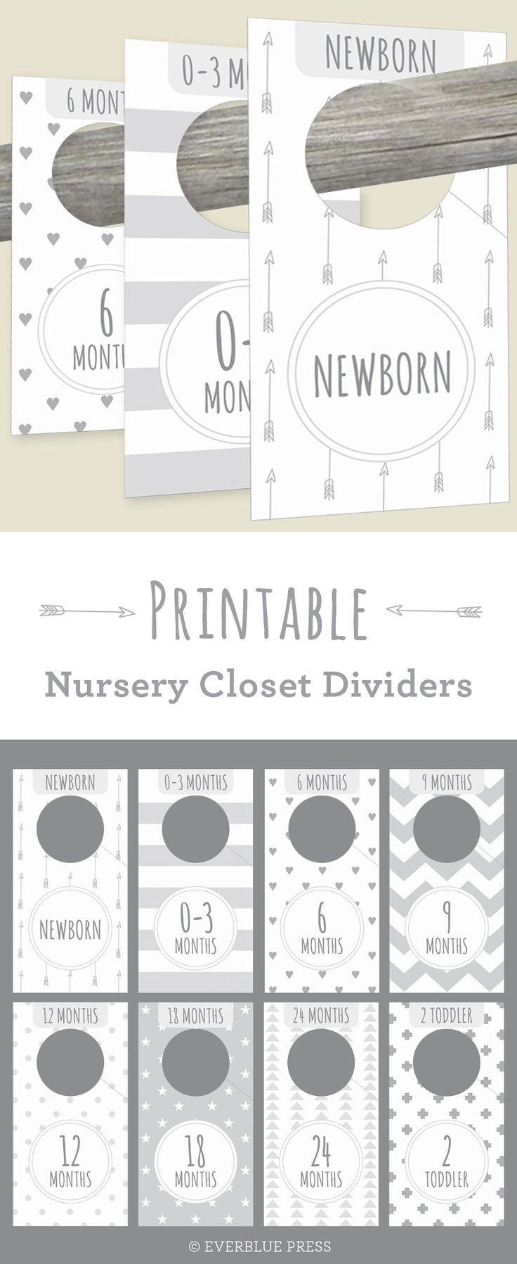 These Cute Printable Nursery Closet Dividers In Gender Neutral - Free Printable Nursery Organizers