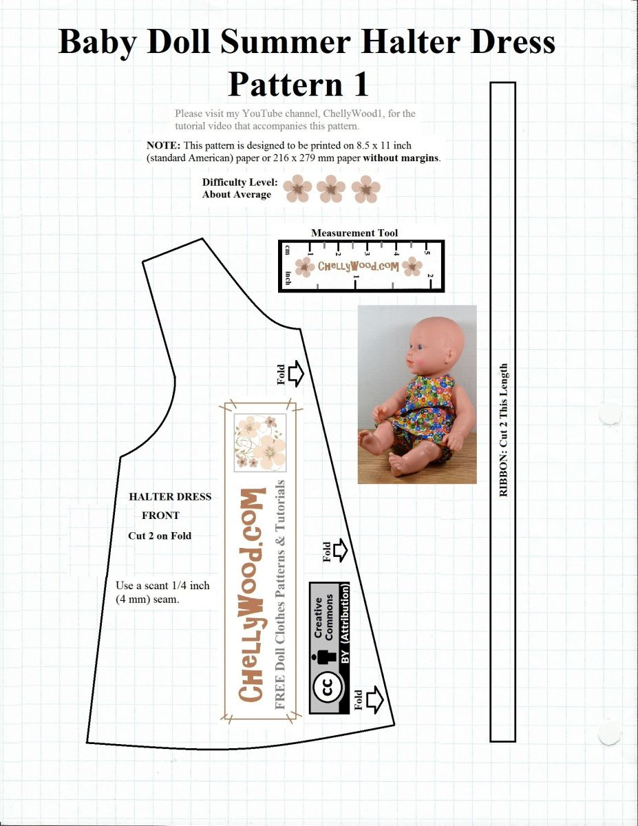This Is The First Of Two Free Printable Sewing Patterns. Click - Free Printable Baby Doll Clothes Patterns