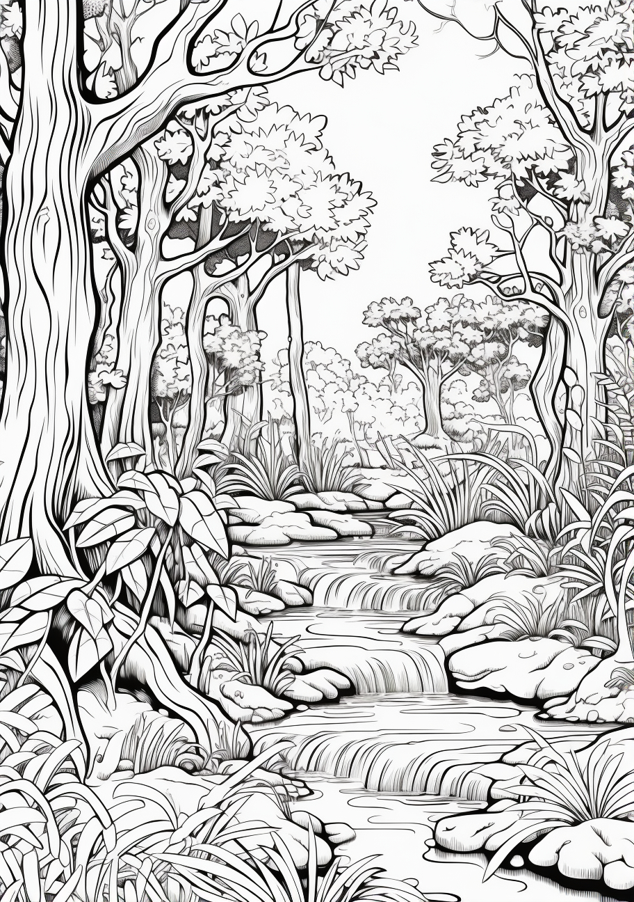 Tropical Rainforest Scenery Printable - Cool Coloring Pages For - Free Printable Rainforest Pictures