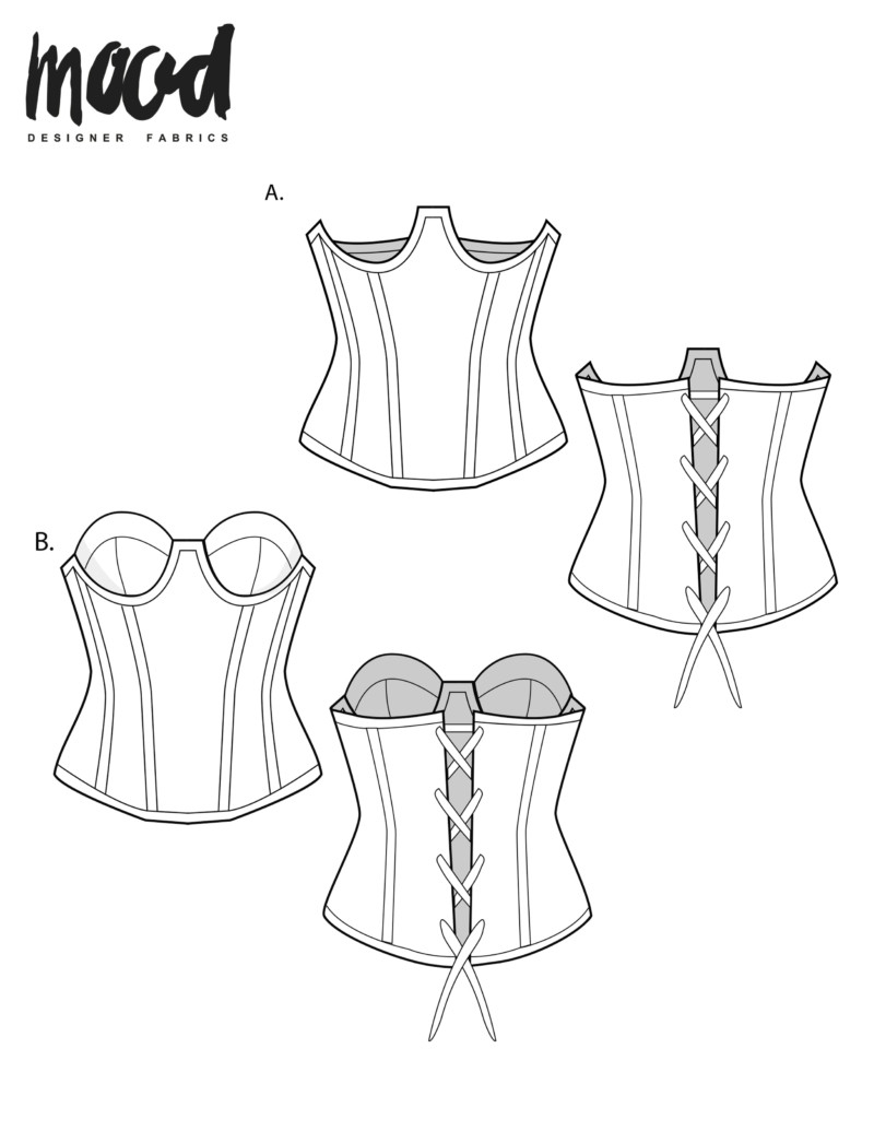 Turning The Parker Corset Into A Bustier With Straps - Free - Free Printable Corset Sewing Pattern