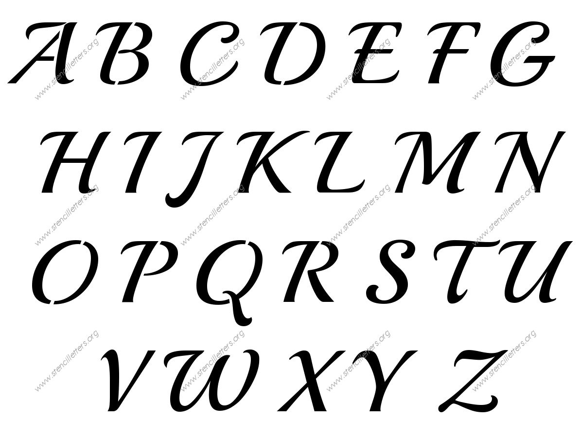 Vintage Calligraphy Uppercase &amp;amp; Lowercase Letter Stencils A-Z 1/4 - Printable Stencils A-Z