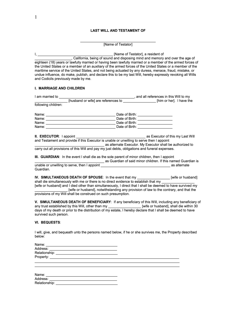Will Forms Online: Fill Out &amp;amp; Sign Online | Dochub - Free Printable Will Forms Uk