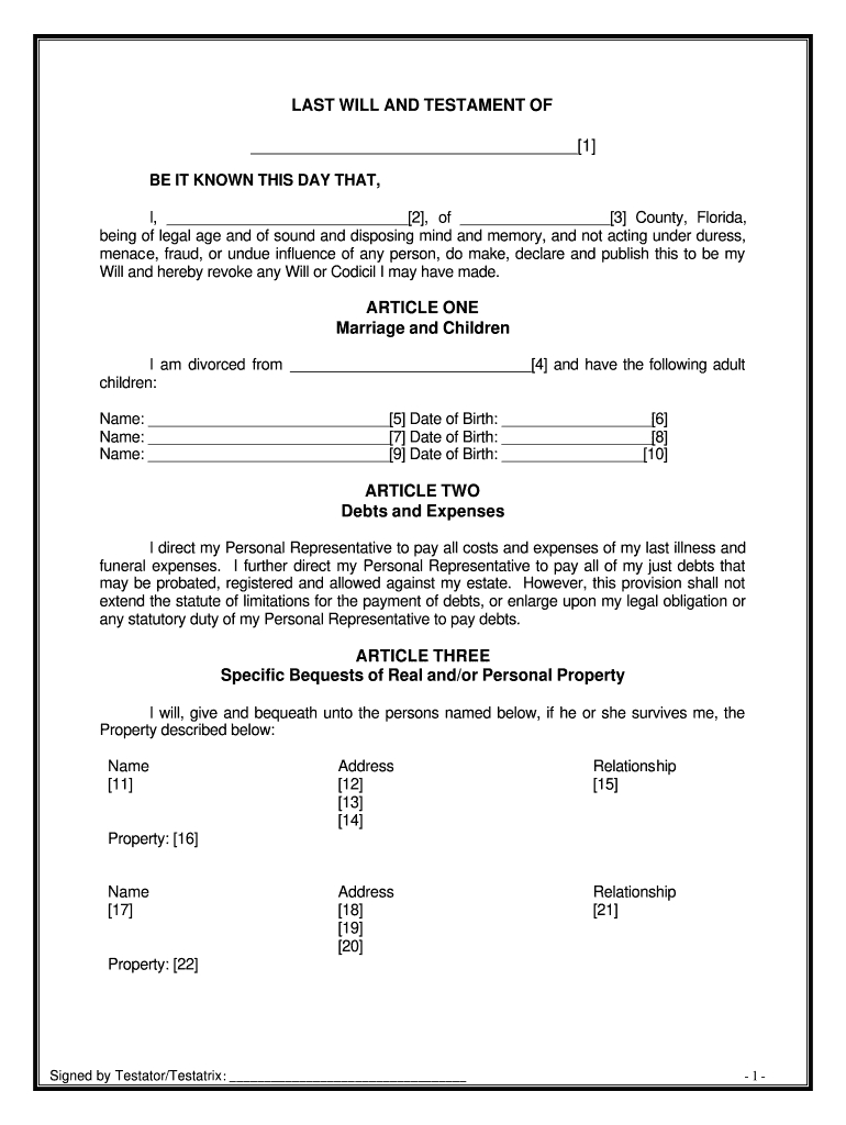 Will Template Uk Pdf - Fill Online, Printable, Fillable, Blank - Free Printable Will Forms Uk