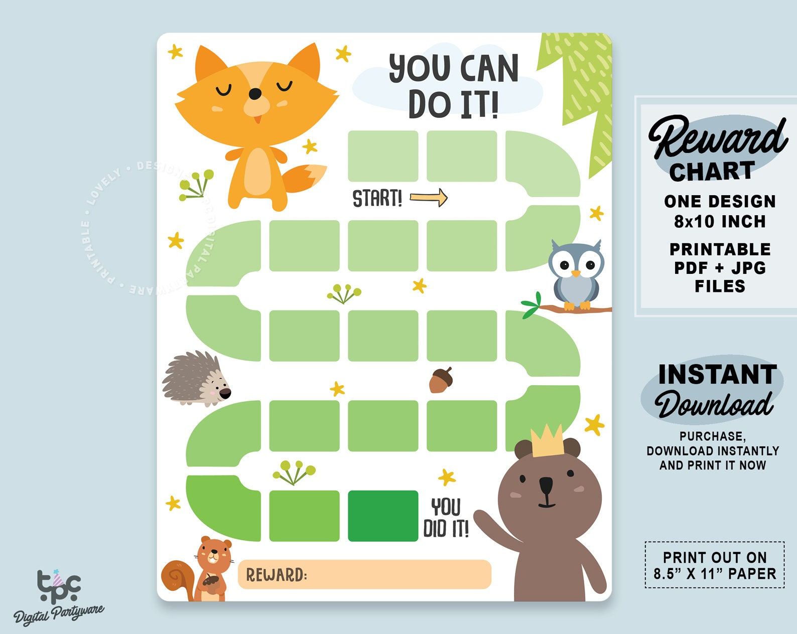 Woodland Animals Reward Chart Printable Forest Kids Behavior Chart - Free Printable Animal Behavior Charts