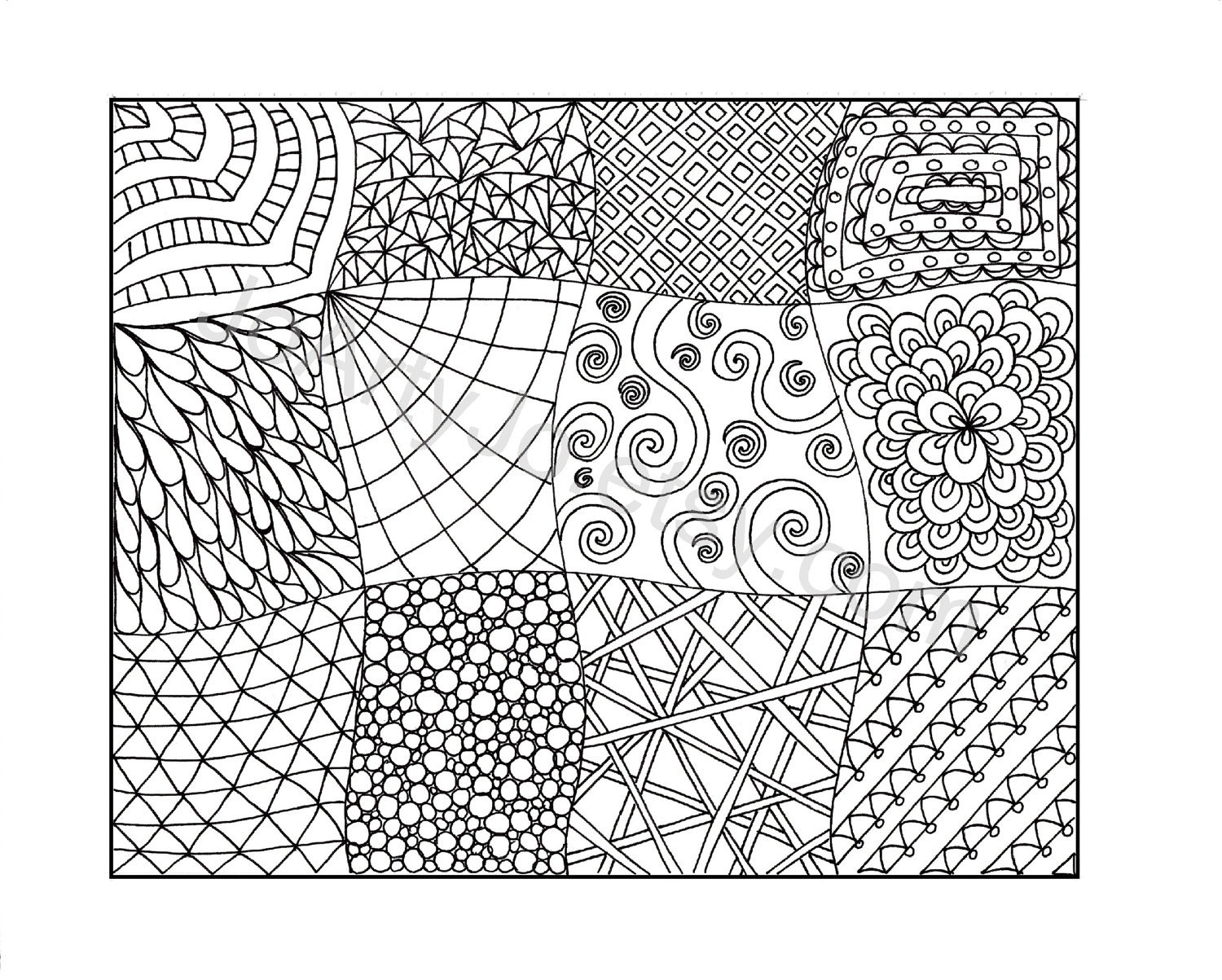 Zendoodle Malseite, Printable Pdf, Zentangle Inspiriert Page 11 - Printable Zentangle Patterns