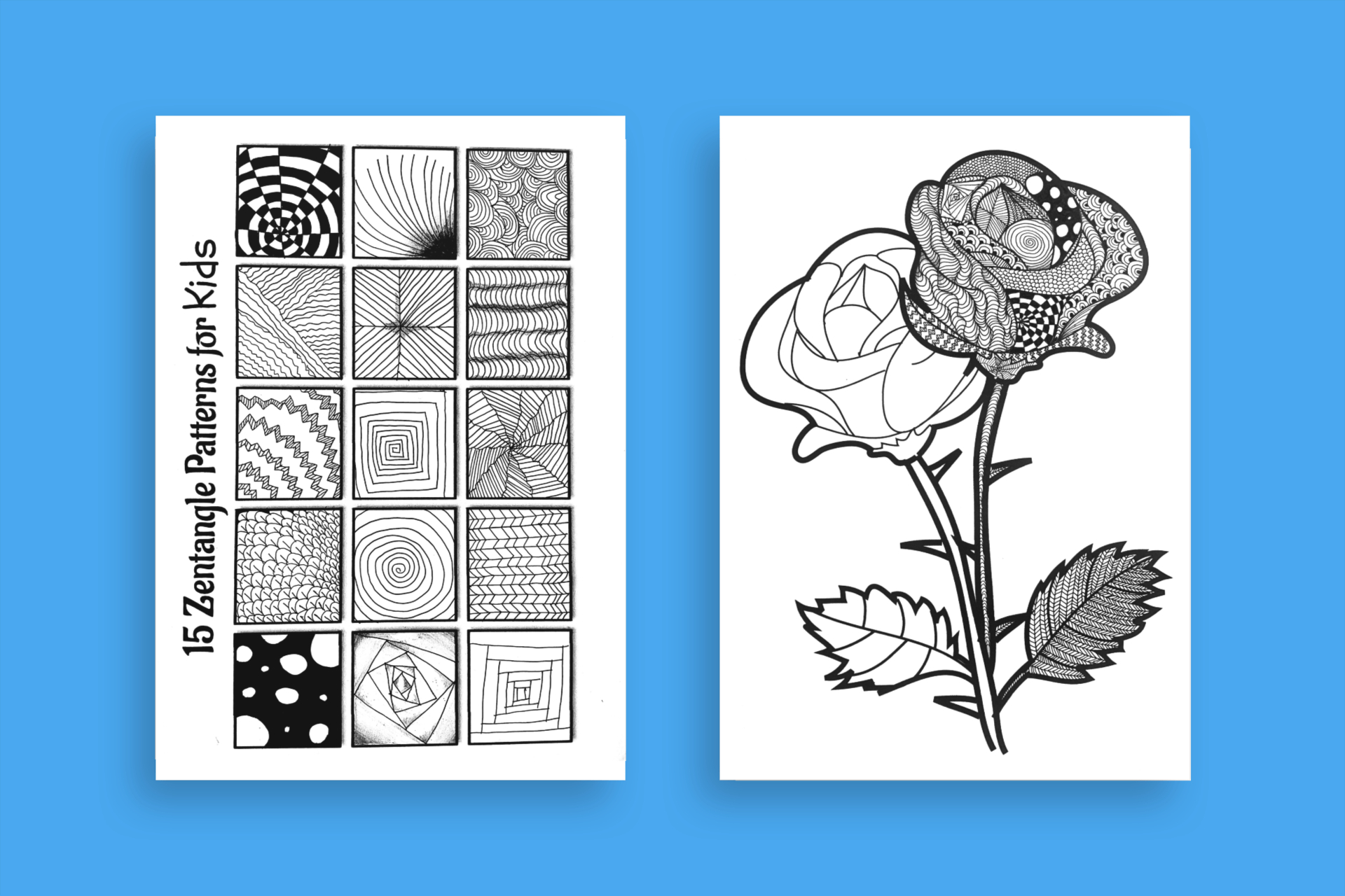 Zentangles | Mindfulness Activities For Kids | Lightly Sketched - Printable Zentangle Patterns