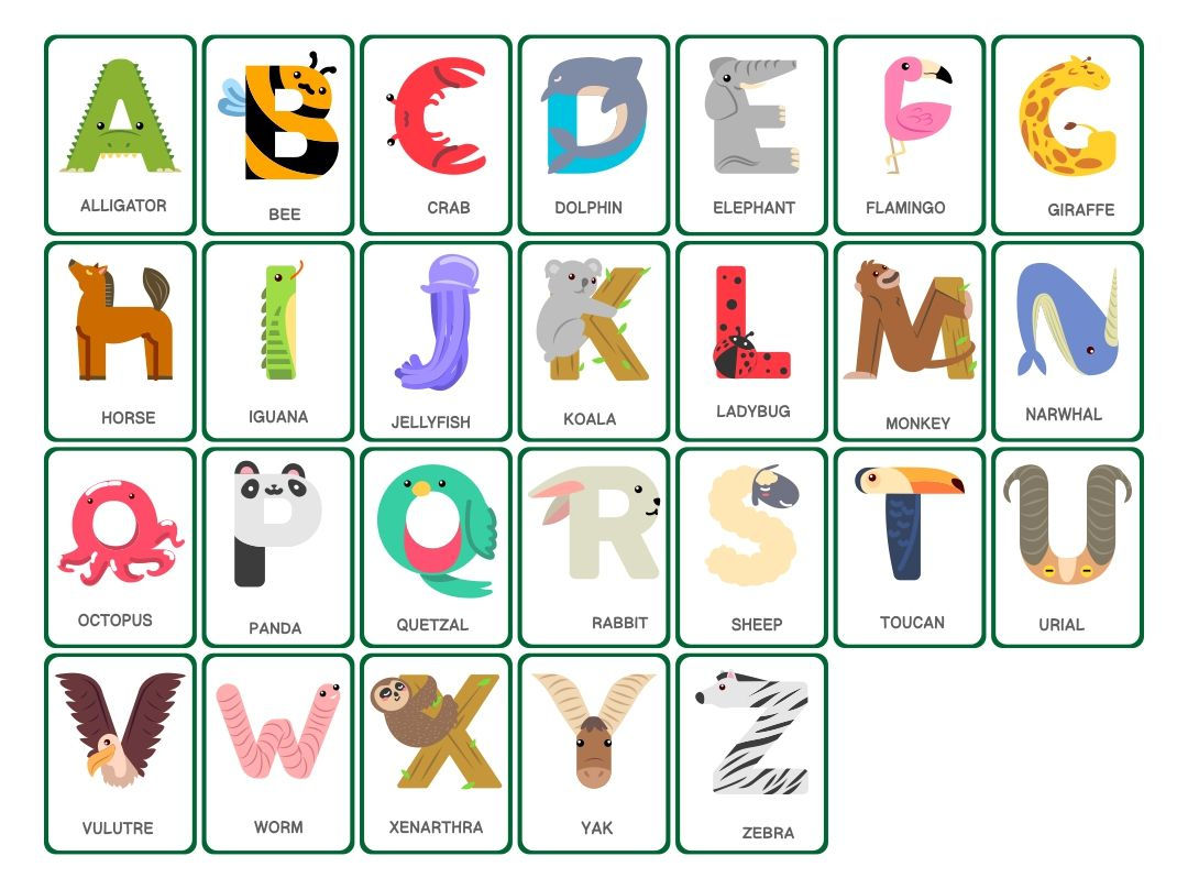 Zoo-Phonics Alphabet Cards | Alphabet Cards, Printable Flash Cards - Zoo Phonics Flash Cards Free Printable